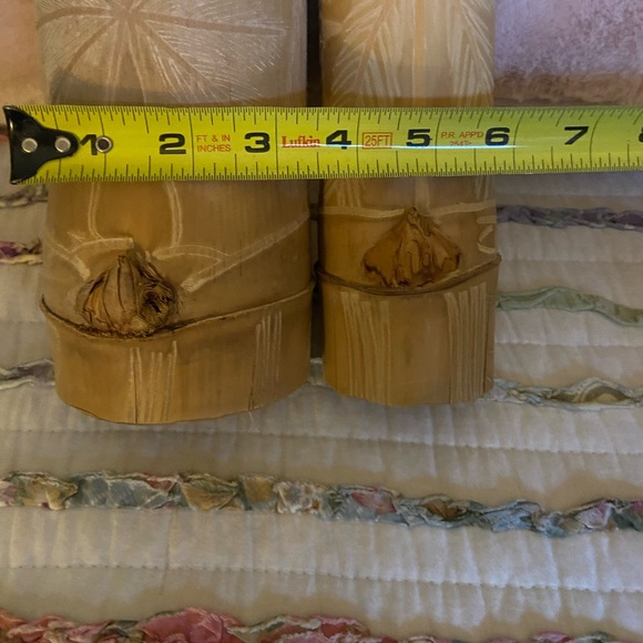 Souvenir pair of wood vases Vintage-from Jamaica - Picture 5 of 11